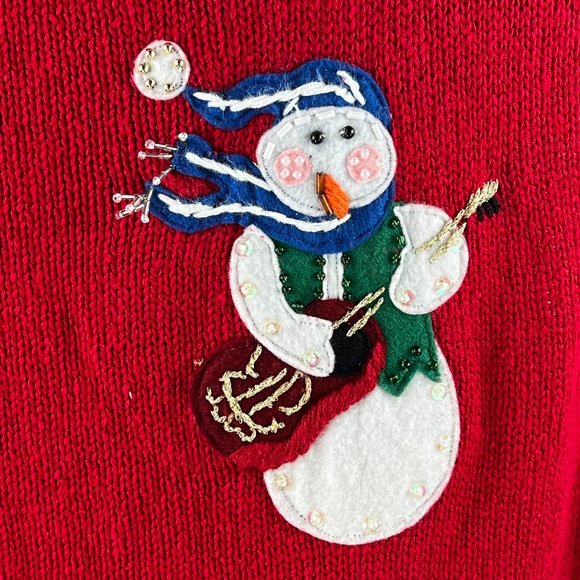 Vintage Heirloom Collectibles Red Musical Snowman Vest Size 1X - Picture 9 of 11